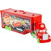 Mattel Disney Pixar CARS - Mack Trasportatore Auto Luminose,playset con truck fluorescente 2 in 1 e officina,lanciatore,ponte sollevatore e tanti accessori inclusi,giocattolo per bambini, 3+ anni,Verde,HPX76