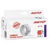 Meto Etichette prezzatrice (22x16 mm, rosso fluo, 2 linee, 6.000 pezzi, rimovibili, Contact, Sato, Hutner ecc.)