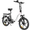 SAMEBIKE CY20 Bicicletta elettrica pieghevole, motore 350W, batteria 36V 12Ah, pneumatico 20*2.35 pollici - Bianco