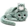 Les Déglingos - PTIPOTOS - Miaou Il Gatto Mamma Baby - Peluche morbido - ideale regalo nascita - verde menta - 33 cm
