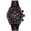 Lorenz Orologio Uomo Cronografo LORENZ 030233AA in Silicone Nero e Dettagli Rossi