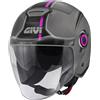 Givi casco jet 12.5 Touch - Titanio opaco / Rosa