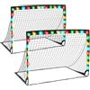 SPORTNOW Set da 2 Porte da Calcio per Bambini da 6 Anni con Luci LED, Pieghevoli con Borsa di Trasporto|Aosom