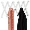 Relaxdays Attaccapanni da Parete, Appendiabiti Allungabile con 17 Ganci, Guardaroba Appendino Ingresso, Legno, Bianco