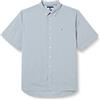 Tommy Hilfiger Camicia Maniche Corte Uomo, Blu (Blue Coal / Optic White), XS