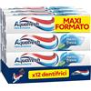 Aquafresh Dentifricio Tripla Protezione, Denti Forti, Gengive Sane, Smalto Rinforzato, Alito Fresco, Gusto Menta Fresca, Pacco da 12 x 75ml