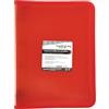 Grafoplás Raccoglitore ad anelli con cerniera A4+, rosso, multiline, 4 anelli misti 25 mm, copertina in polipropilene a righe verticali, capacità extra per fogli di carta formato foglio