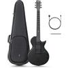 enya Chitarra Elettrica Enya Nova-Go Sonic - Chitarra Nera Intelligente in Fibra di Carbonio con Altoparlante Wireless da 10 W, Preimpostazioni Integrate, Cavo di Ricarica, Chiave di Regolazione