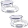 AIEX 5cm 2 Set Patio Tavolo Anello con Foro per Ombrello e Set di Cappucci Silicone Trasparente Inclusi 2 Anelli e 2 Tappi
