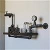 FKKPRVAX Mensola da parete industriale, in metallo, colore nero, con contatore e rubinetto, per soggiorno, cucina, camera da letto, bagno, 70 x 40 x 20 cm