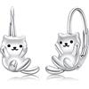 Midir&Etain Orecchini a cerchio a forma di gatto, in argento Sterling 925, con grazioso gattino, orecchini a cerchio per gatti, regali per donne e ragazze, amanti dei gatti, orecchini ipoallergenici per orecchie