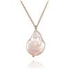 namana Collana Donna con Ciondolo Perla Barocca Coltivata, Collana in Ottone Placcato Oro 18K con Perla d'Acqua Dolce Unica su Catena Regolabile 38+5 cm, Gioiello Elegante per Donna e Ragazza