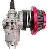 Viviance Carburatore Carb Carby + acciaio 44mm filtro aria + stack compatibile con 47cc 49cc Mini Moto Dirt Pocket Bike ATV Quad Go Kart Minimoto - Filtro rosso