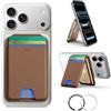 ESR Portafoglio per MagSafe, RFID Blocco, Supporto per 5 Carte, Supporto Regolabile con Magsafe Wallet per iPhone Serie 17e/17/16/15/14/13/12 e Alcuni Dispositivi Samsung, Non per 13/12 Mini,Marrone