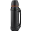 Olerd Thermos da 2,5 l, in acciaio inox, con 2 bicchieri, isolamento a doppia parete, per campeggio, caldo e freddo per 24 ore, colore: nero