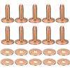 QUARKZMAN 10 Set Rame Rivetti e Sbavature 12x4x14mm per Pelle Rame Tonalità