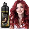 VOLLUCK Shampoo Colorante Donna Uomo, Naturale Pigmentina Capelli Bianchi, 3 in 1 a Lunga Durata Hair Dye Shampoo 500 ML (Rosso Vinaccia)