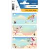 HERMA 1891 - Etichette per libri con scritta in lingua tedesca, 6 pezzi, 76 x 35 mm, autoadesive, a righe, per scuola, bambini, ragazze, ragazzi, multicolore