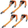 PETEX 4 cinghie automatiche a cricchetto, autoavvolgenti, 1 pezzo, 5 m x 35 mm, 1.000/2.000 daN, arancio, ganci a doppia punta di sicurezza