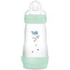 MAM Biberon Easy Start 260 ml, Biberon anticolica per allattamento misto, Riduce le bolle d'aria e il rischio di coliche, Accessori neonati 2+ mesi autosterilizzanti e con tettarella misura 2, Azzurro