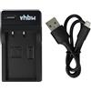 vhbw caricabatterie USB compatibile con Olympus OM-D E-M10 Mark IV camera - Stazione di carica, indicatore di carica