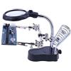 LSDZHK Stazione di ingrandimento per saldatura, montaggio, riparazione, modellazione, hobby e artigianato, supporto per lente d'ingrandimento 2,5X/12X con 2 luci LED, morsetto e clip a coccodrillo (plastica)