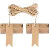 jijAcraft 200 pezzi Etichette in Carta Kraft Tag Regalo Cartoncino 7x2CM con Spago di Iuta, per Bomboniere Natale Compleanno Artigianato (Marrone)