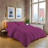 MistyMorning Set copripiumino in tinta unita, biancheria da letto e lino di qualità morbida e premium, cotone egiziano con 200 fili. (Viola, matrimoniale)