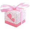 JZK 50x Rosa Cuore Scatola portaconfetti scatolina bomboniera segnaposto portariso per Matrimonio Compleanno Battesimo Natale Nascita Laurea Comunione