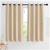 KGORGE Tende Corte per Finestre Termiche con Anelli Tenda Beige per Cucina Salotto 2 Pezzi L 140 x A 135 CM Curtains Cameretta Bambini Oscuranti per Interni