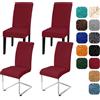 Yugarlibi Set di 4 coprisedia elasticizzati per sedia basculante, coprisedia elasticizzati, coprisedia rimovibili, lavabili per cucina, ristorante, hotel, banchetti, matrimoni (bordeaux, 4 pezzi)