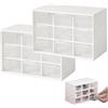 Ockyunoo 2 Pezzi Mini Organizer per Cassetti, Organizzatore con Cassetti, Contenitore con 18 Cassetti, Mini Contenitore con Cassetti Bianco, per Piccole Forniture da Ufficio, Giocattoli, Rossetti e Gioielli