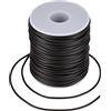 Craftdady Tubo Cavo di Gomma PVC di 50m Avvolto per Braccialetto, Collana e Maglia - Nero