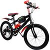HarBin-Star Bicicletta da 20 pollici, mountain bike a 7 marce, con forcella ammortizzata, bici da città, per ragazze e ragazzi, colore rosso