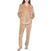 Sleepdown Womens Ladies Velour Tracksuit Tuta Sportiva da Donna in Velluto 2 Pezzi con Top e Pantaloni da Jogging, Toffee Brown, XL