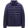 BROZZY Piumino Uomo Tinta Unita Leggero Casual Invernale Giacca Uomo Zip Comoda Calda Giacca Uomo Manica Lunga Basic Trapuntata Giacca Uomo B-Navy 5XL
