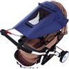 Risipu Parasole universale per carrozzina, parasole per passeggino, installazione portatile, protezione UV con lucernario (blu navy)