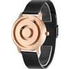 EUTOUR Orologio Uomo Magnetico Moda Semplice Nessun Vetro Cuscinetto a Sfera Quarzo Orologi da Polso da Uomo con Cinturino in Acciaio Inossidabile Oro