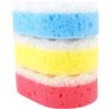 IDEA HOME Spugna Corpo 3 Pezzi - Spugna da Doccia - Spugna Scrub Corpo Esfoliante - Spugna da Bagno a Doppio Strato, Colori Assortiti