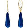 Amber by Mazukna - Orecchini in ambra, a goccia, 45 x 10 mm, con gemma leggera in argento 925, Mittel, Argento, Ambra blu