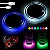JIZZU 2 Pz Sottobicchiere LED per Auto Ricaricabile USB, 7 Colori RGB, Ø 68mm | Compatibile con la Maggior Parte dei Portabicchieri Delle Auto, Decorazione Interna per Auto