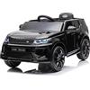 Baroni Toys Macchina Elettrica per Bambini Land Rover Range Rover Baby car Elettrica Full Optional Nera, Auto Telecomandata con Sedile in Pelle e Porte Apribili, Doppio Motore 12V, Carico fino a 25 Kg