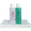 PURENAIL KIT solvente POCKET Cleaner sgrassatore con 125 ml + 125 ml di acetone rimozione pura cellulosa + 100 piazze per gel e unghie finte