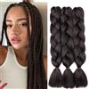 Gairyan Extension per Treccine Africane Extension Capelli Finti per Treccine Afro 60cm Ombre Kanekalon Treccia Capelli Sintetici Crochet Twist Jumbo Braids 3 Pezzi (Marrone Scuro)