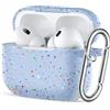 Easuny Custodia per AirPods PRO 2 - Plastica Riciclata Silicone Cover per AirPods PRO 2nd/1st Case, Antiurto Protezione Cover Compatibile con AirPods PRO Seconda Generazione, con Moschettone, Lilla