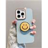JiuWang Cover per iPhone 11 Case Custodia Blu in TPU Morbido con Supporto Smile Giallo Kawaii Cute