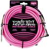 Ernie Ball, Cavo intrecciato per strumenti, dritto / angolato, 3,05 m, rosa neon