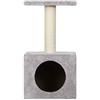 Wouapy - Albero tiragraffi per Gatti Kitty, Spazio di Gioco e Riposo in Sisal e Finta Pelliccia, palo in Sisal, Vassoio per osservare l'ambiente, Taglia Unica, Colore: Grigio