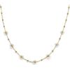 NICANDRA Collana Donna Oro Placcato 14 Kt con Perline e Fiorellini Bianchi - Girocollo in Acciaio Inossidabile Regolabile 38-46 cm - Made in Italy
