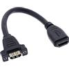 InLine 21739 Adattatore HDMI Femmina a HDMI Femmina, Montaggio Pannello, Cavo 0.2 m, Contatti Dorati, Nero